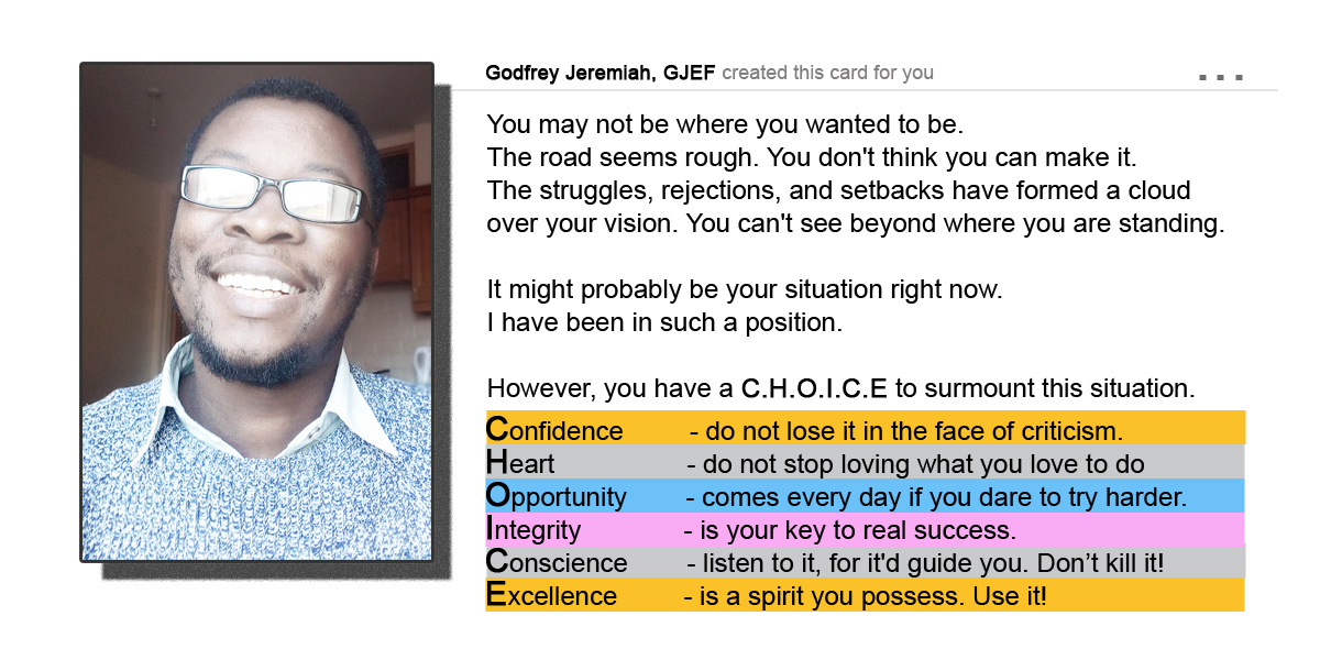 Choice - Godfrey's card